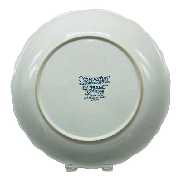 VTG CABBAGE Signature Housewares White Stoneware Large Plate Platter Serving 12” - Picture 3 of 5